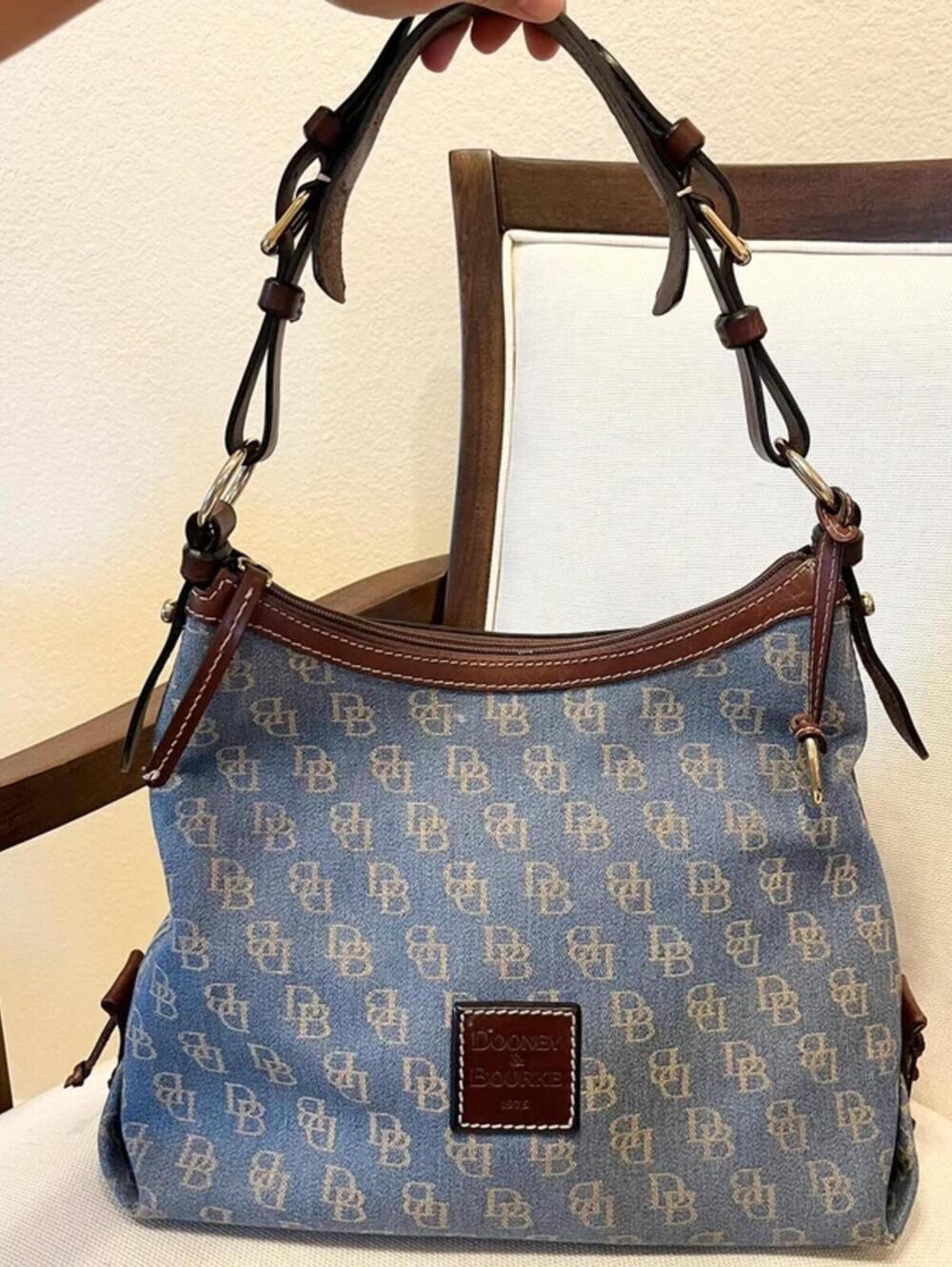 Dooney and Bourke denim blue canvas shoulder bag